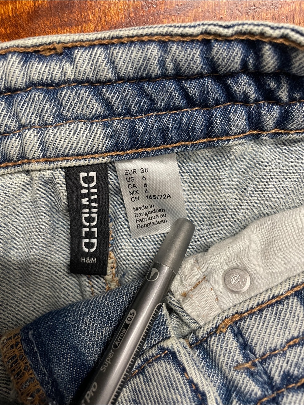 H&M Classic Light Blue Denim A-Line Skirt with Braided Waist mini - Picture 2 of 4
